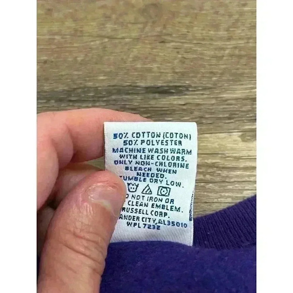 Vtg 90's Ashland University Embroidered Sweatshirt Purple Russell Athletics M - Picture 10 of 13